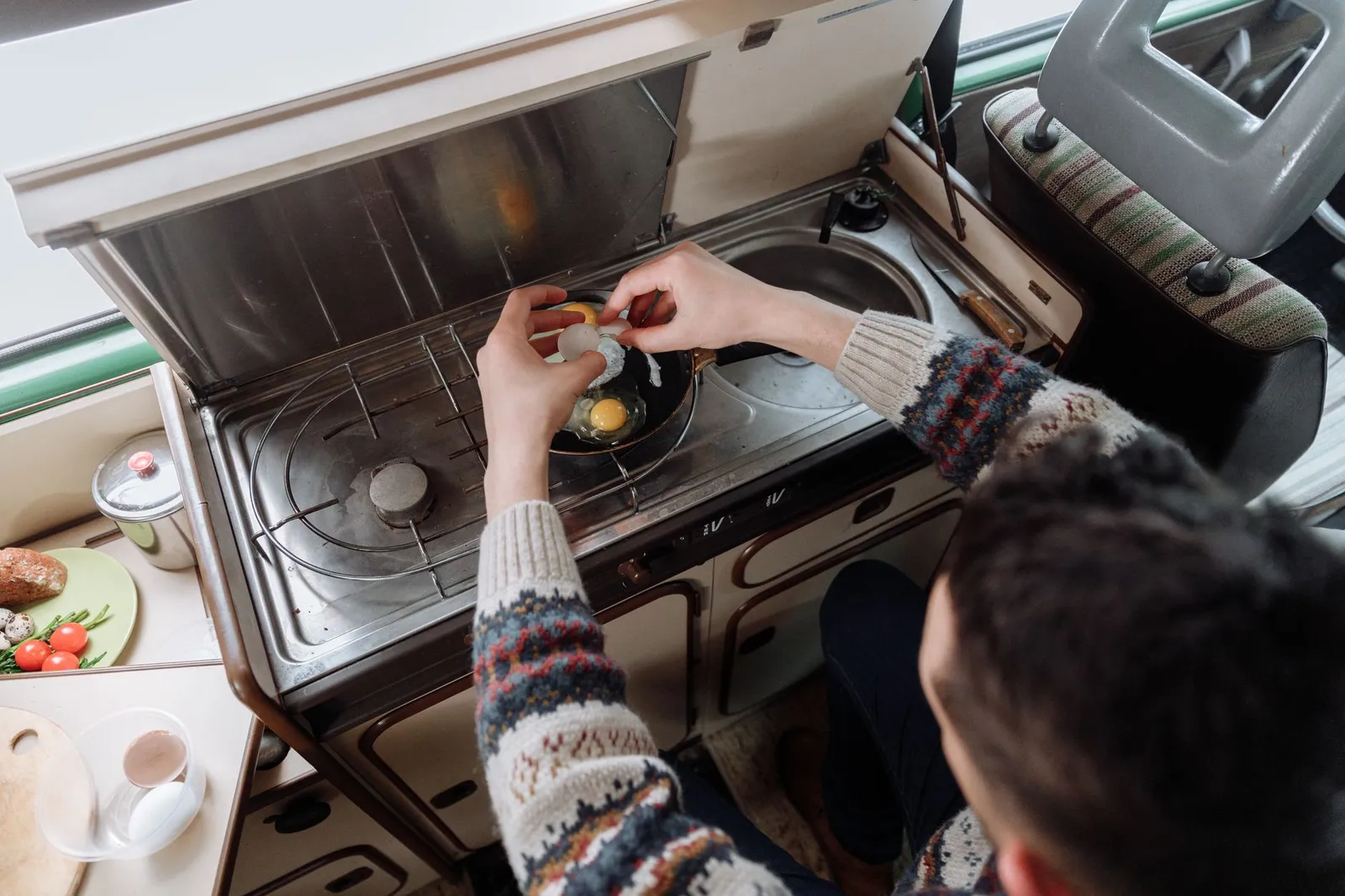 van life cooking outdoor