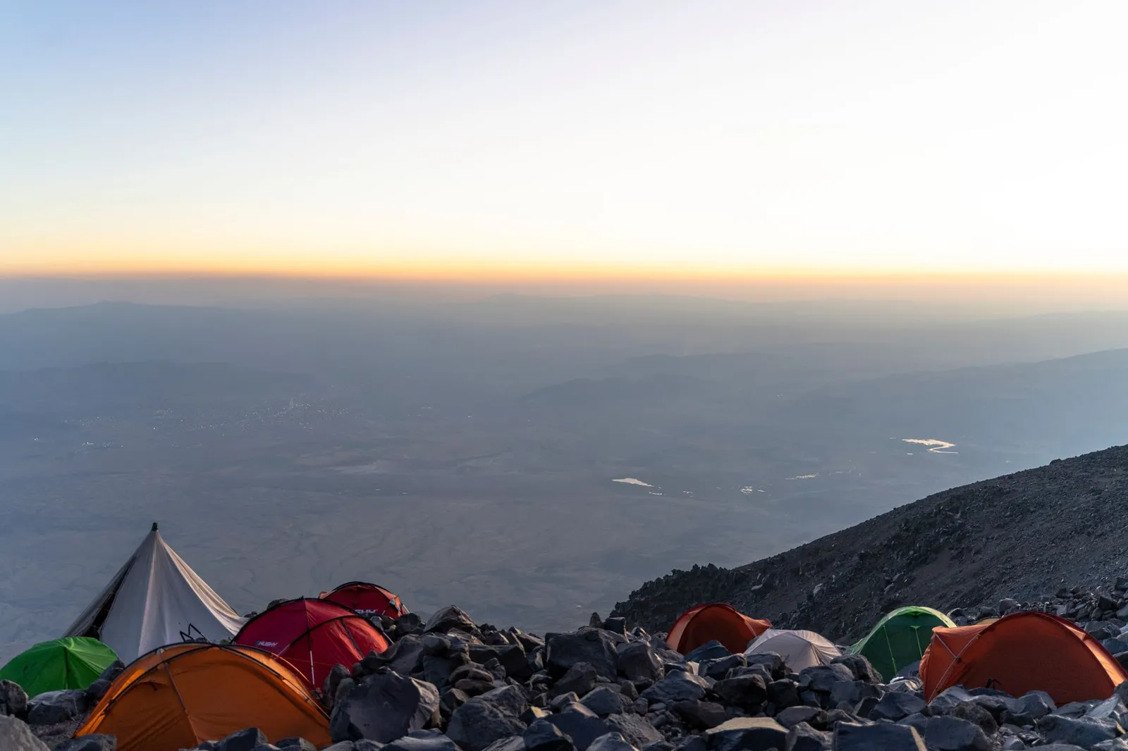 campsite mountain dawn tent